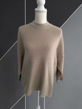 ZENANA Beige Mockneck Sweater Size Large Womens